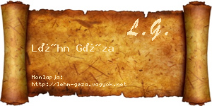 Léhn Géza névjegykártya